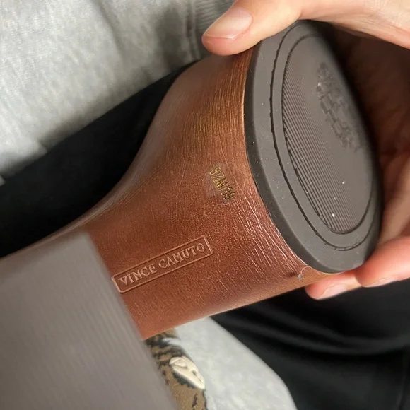 NWOT Vince Camuto Inerta Leather High Heel Platform Slingback Black Clog - Picture 5 of 7